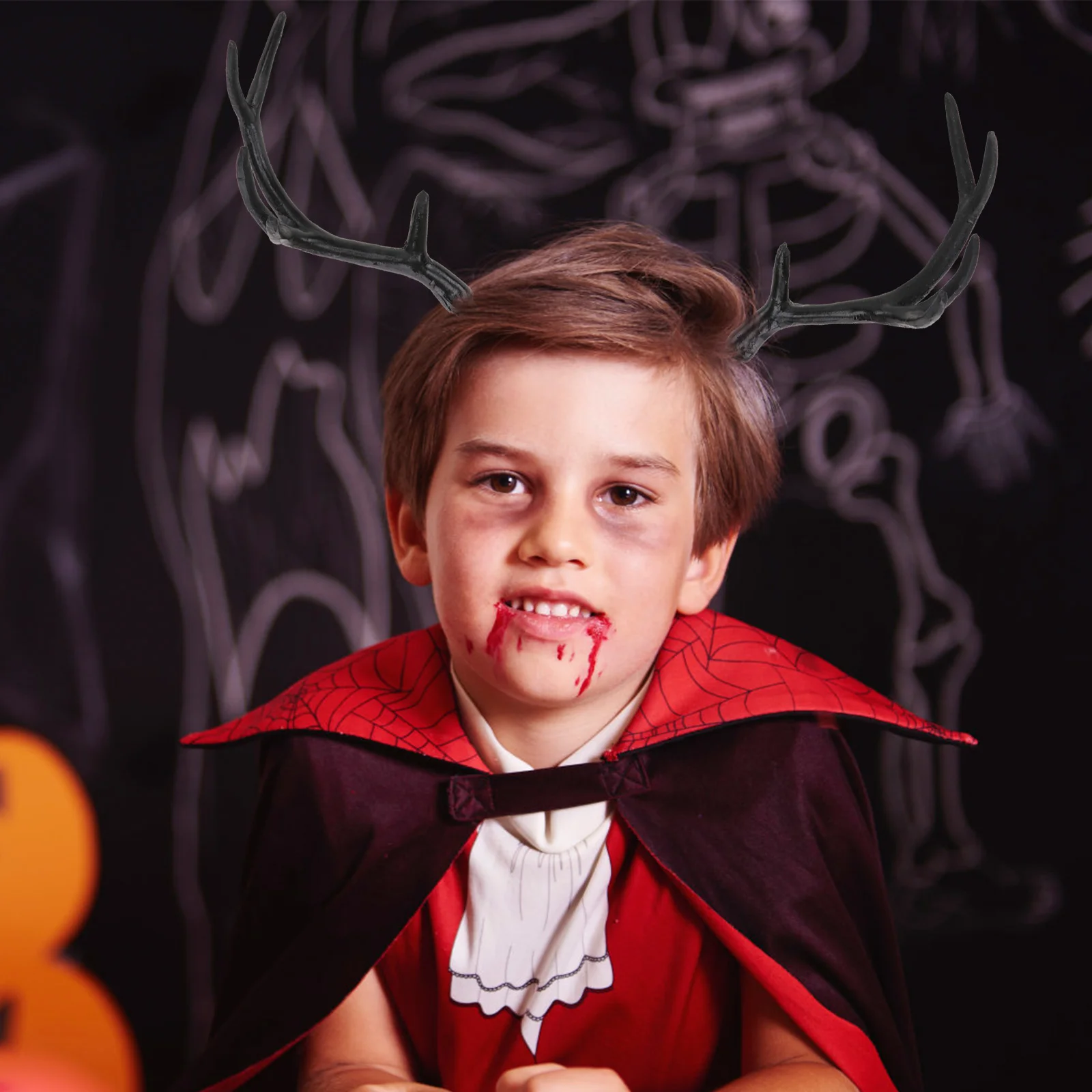 Платье на Хэллоуин с рогами и ушками повязка для волос коричневый декор головной