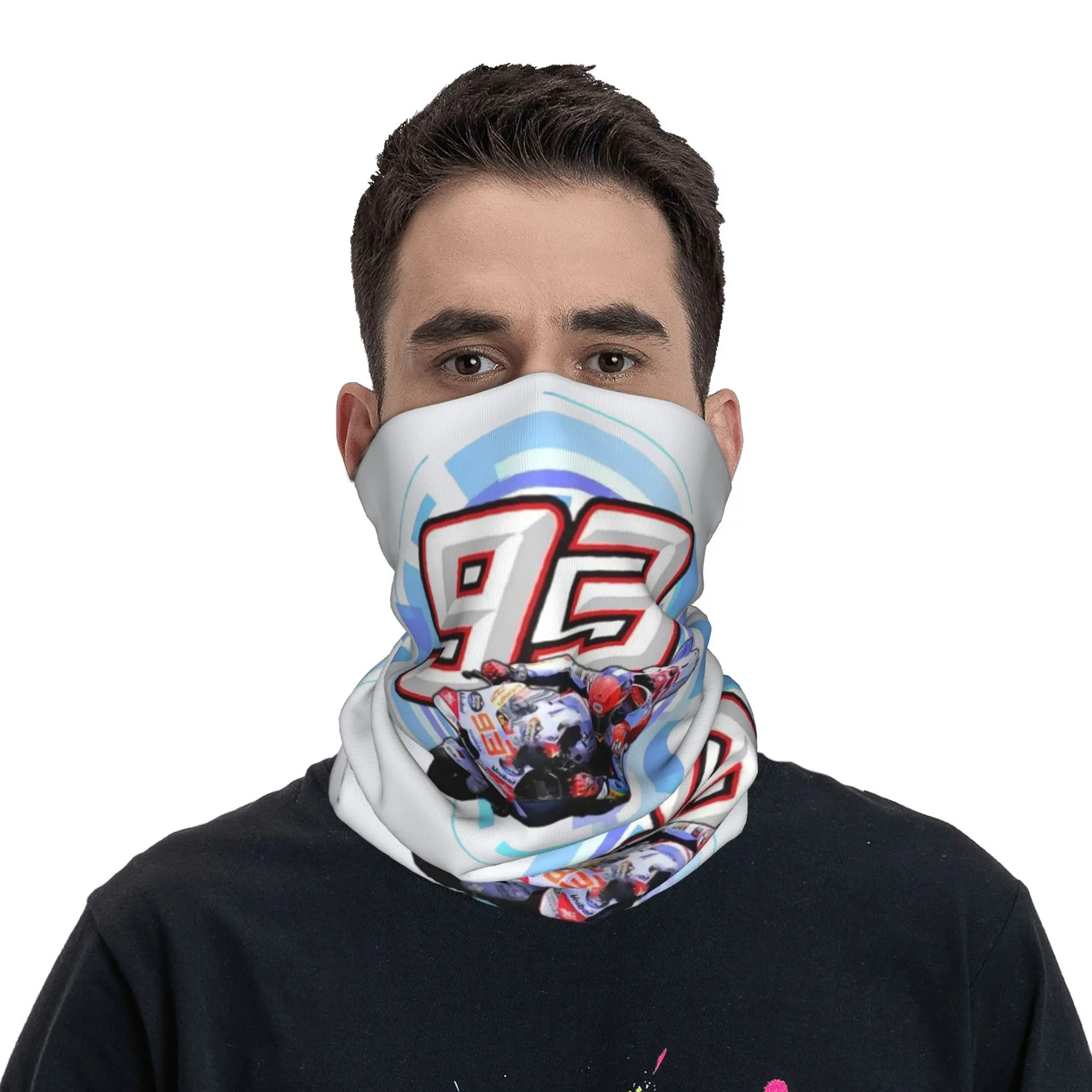 Custom Motorcycle Racing Marquezes Bandana Neck Warmer Women Men Winter Ski Hiking Scarf Gaiter Face Cover