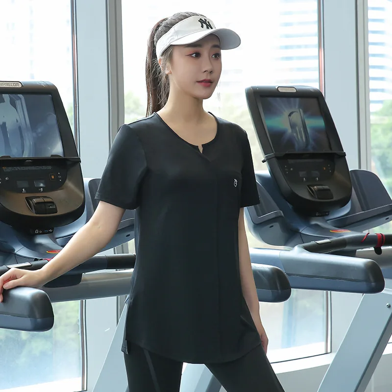 

100kg Can Wear Women Yoga Shirt Sweatshirt Short Sleeve T-shirt Quickly Dry Running Jogger Fitness Gym Workout Casual Shirt 4XL