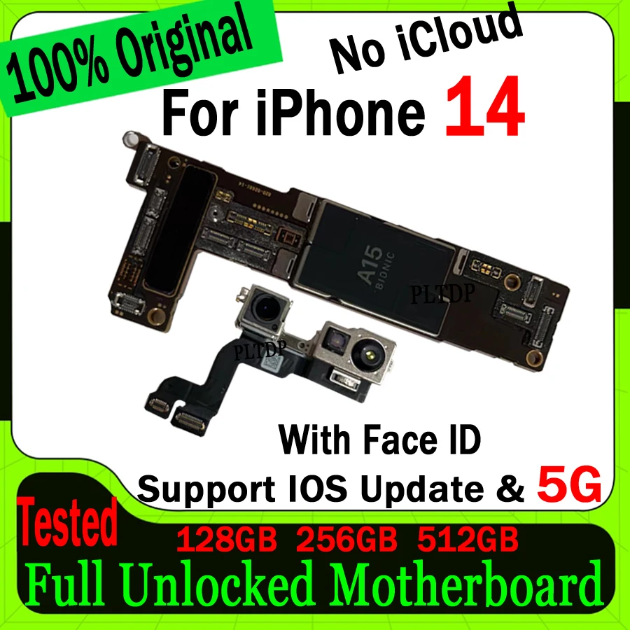 

Clean Icloud Plate For IPhone 14 Motherboard Support IOS Update Logic Board Original Unlock 100% Tested Mainboard 128G 256G 512G