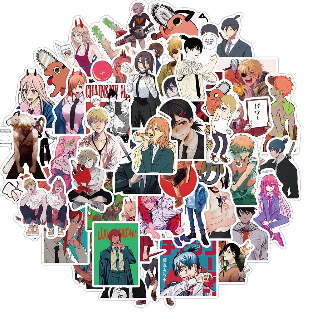 

10/50 Pcs Chainsaw Man Graffiti Stickers Backpack Scrapbooking Stationery Notebook DIY Decoration Waterproof Sticker Decals