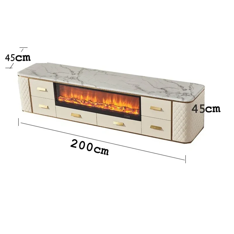 Новый тип ТВ-стола с камином имитация пламени спеченный камень ТВ-шкаф для