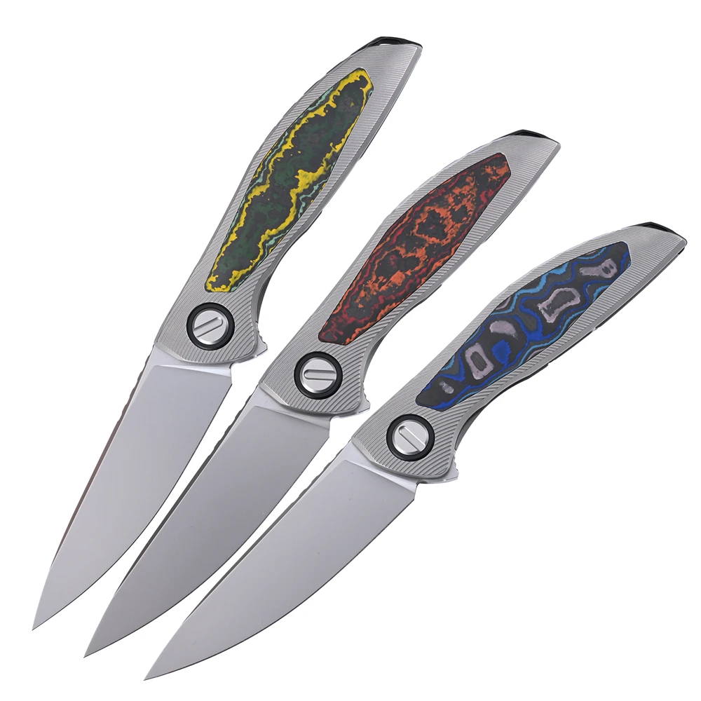 

Клинок Kanedeiia NeOn NL M390 с титановой вставкой из углеродного волокна, ручная ручка, уличный охотничий инструмент для кемпинга, карманный тактический складной нож