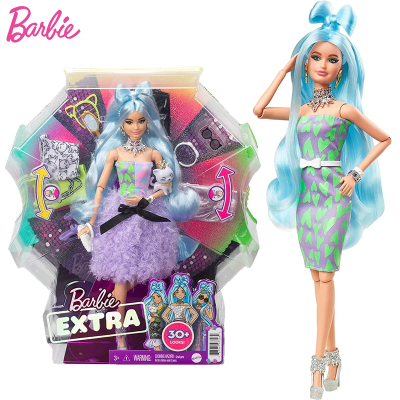 

Original Barbie Extra Deluxe Surprise Accessories Set with Pet Flexible Joints Multiple Shapes Doll Girls Toys for Children Gift