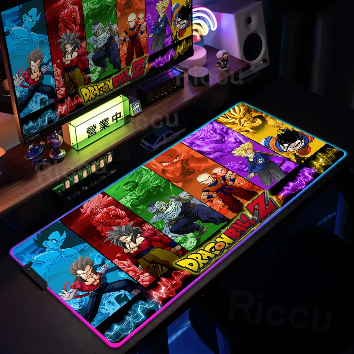 RGB Mousepad Computer Game Lock Edge Deskmat Xxl Keyboard PC Non-slip Carpet LED Glowing Anime Goku D-Dragons Balls Mausepad Rug