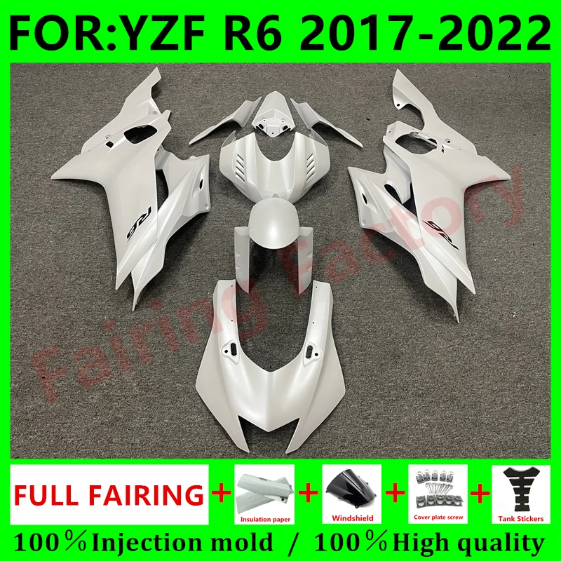 

Новый комплект обтекателей для мотоцикла ABS подходит для YZF R6 2017 2018 YFZ-R6 2019 2020 2021 2022 комплект обтекателей для кузова белый