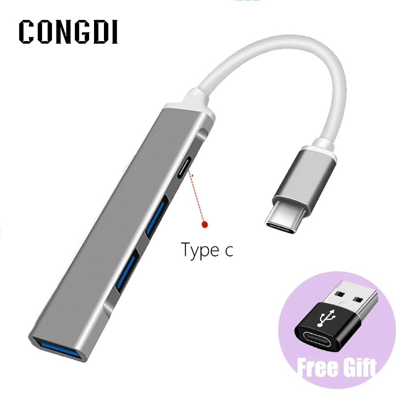 USB HUB Type C 4 Port Multi Splitter OTG USB 3.0 Adapter For Macbook 13 15 Air Pro Lenovo HUAWEI Xiaomi PC Computer Accessories