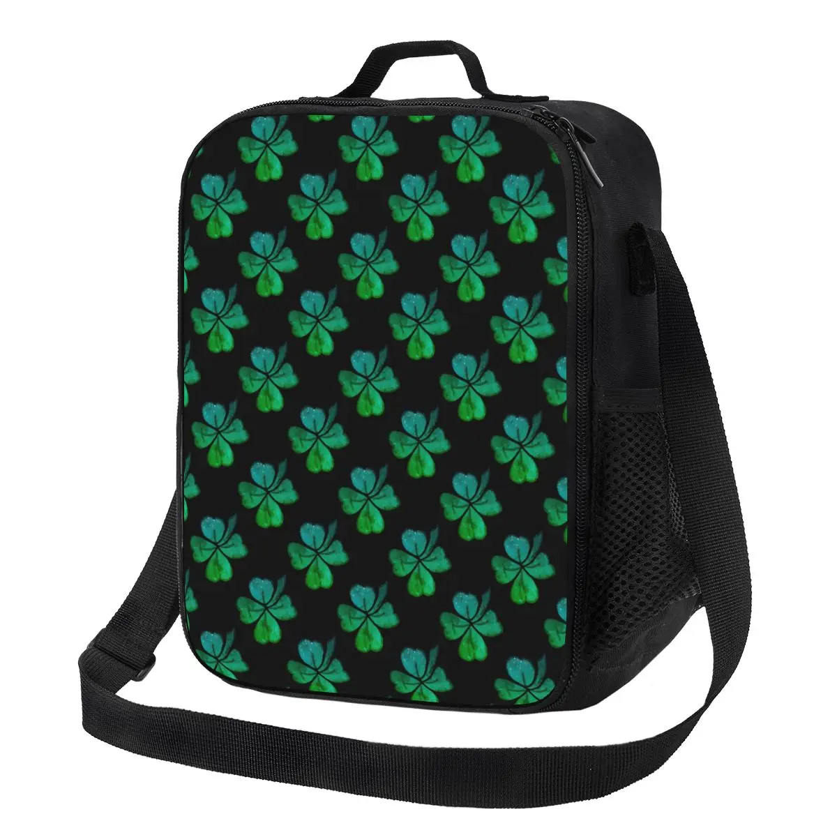 

Shamrock Clover Lunch Bag Green Leaves Print School Lunch Box Child Fun Graphic Design Thermal Tote Handbags Oxford Cooler Bag