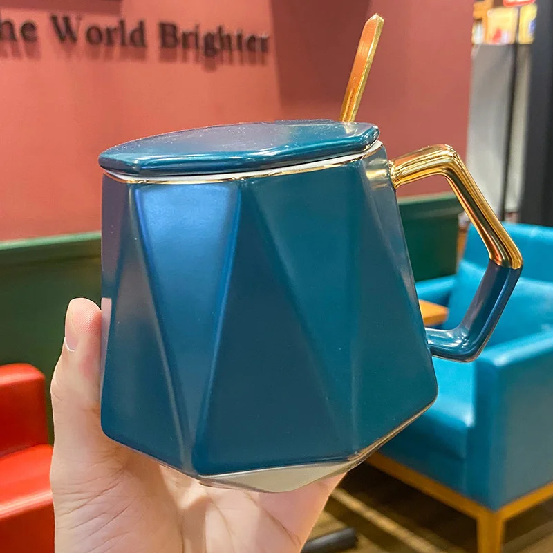 Креативная керамическая кружка в скандинавском стиле простая однотонная с