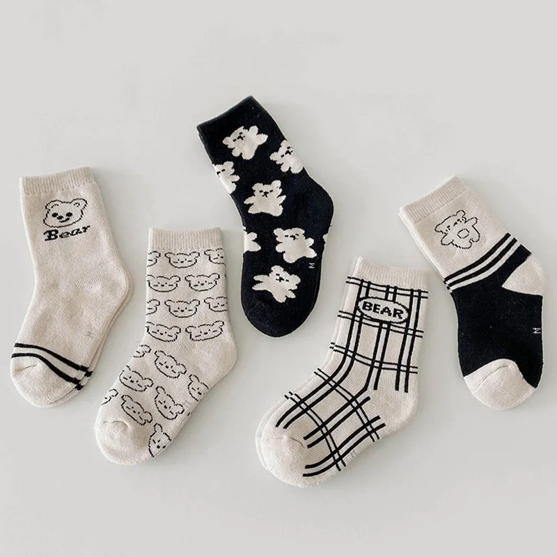 

5 Pairs/Lot Thick Terry Cotton Baby Kids Socks Winter Soft Warm Socks for Children Boys Girls Thermal Floor Socks