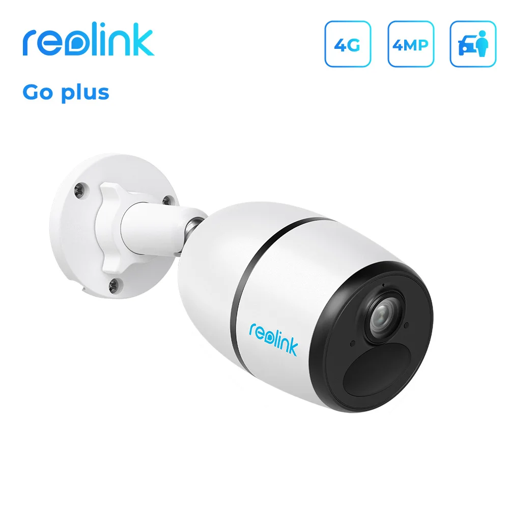 

Reolink 4G LTE IP Camera Go Plus Wireless Work With Sim Card 4MP Battery Powered Solar Human/Car Detection Security Protection