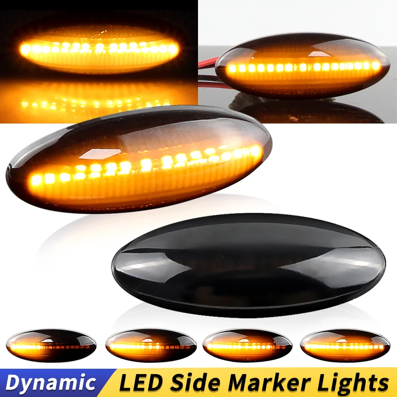 2 шт. светодиодный автомобильный динамический боковой габаритный фонарь