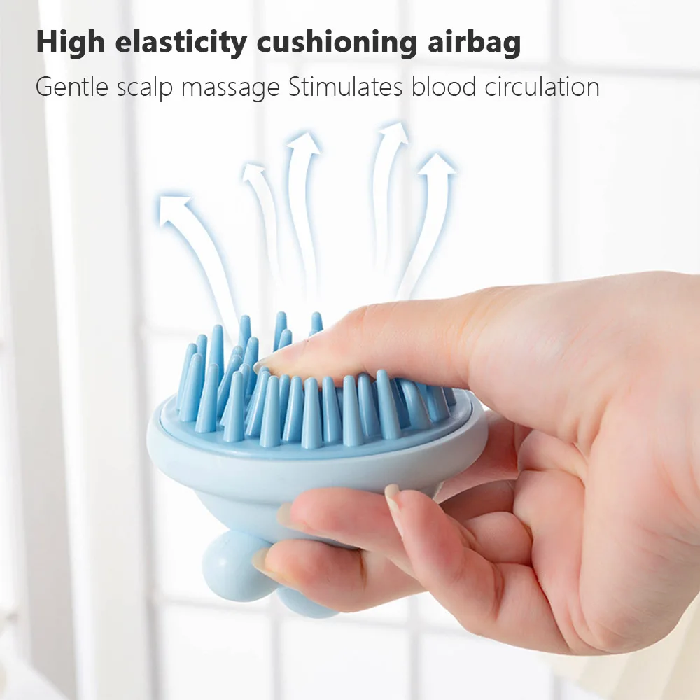Массажер для волос с мягкой щетиной силиконовый отшелушивающий крем кожи головы