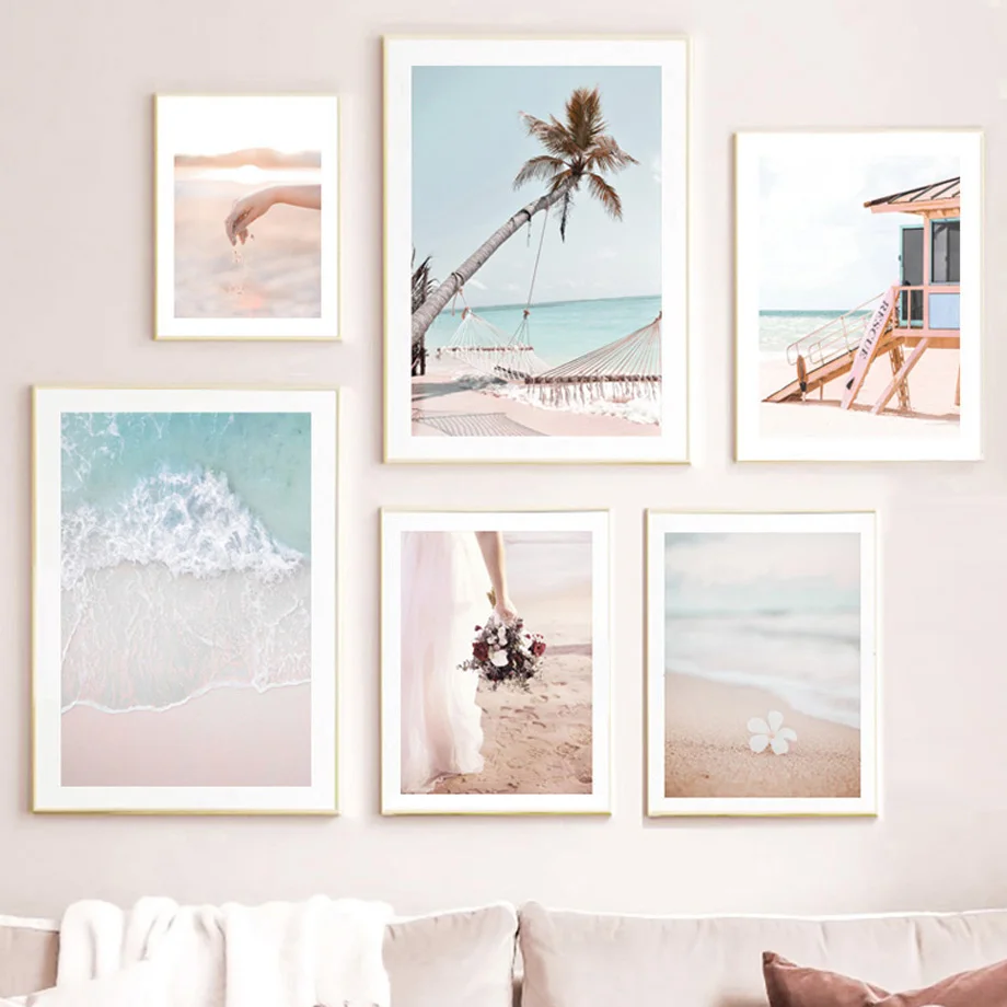 

Beach Landscape Flower Coconut Tree Orchid Quote Wall Art Canvas Painting Nordic Posters And Prints Wall Picture For Living Room
