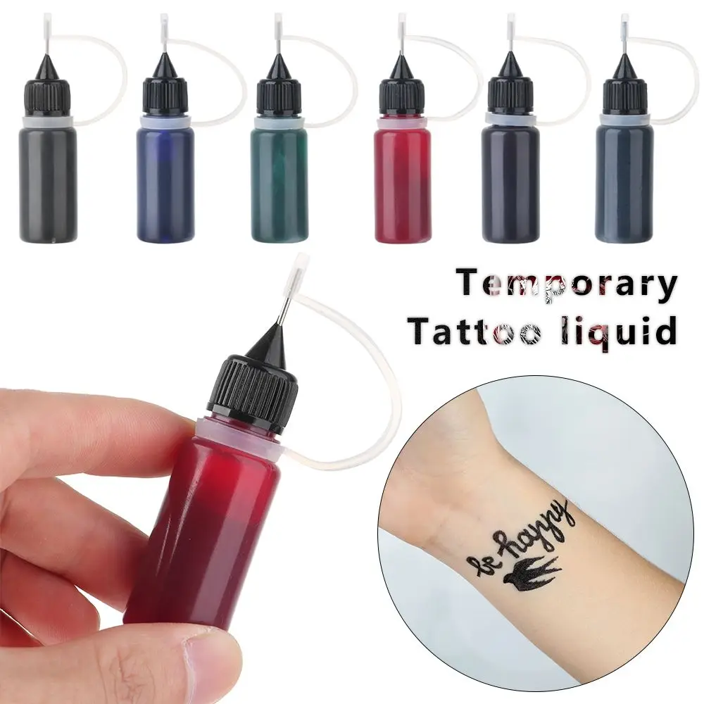 

10ml DIY Temporary Tattoo Ink Semi-Permanent Body Art Paint Makeup Pigment Eyebrow Eyeliner No Pain Henna Cones Beauty Supply