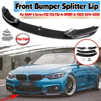 4pc car front bumper lip deflector lips splitter diffuser body kit spoiler for bmw 4 series f32 f33 f36 m sport m tech 2014 2020