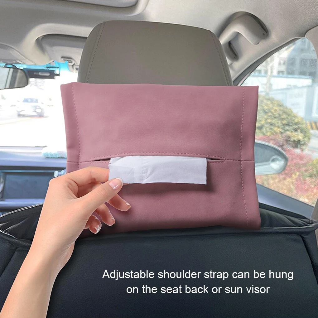 

Автомобильный подвесной органайзер для салфеток, подлокотник, держатель для бумаги, регулируемый ремешок, украшение для салфеток, чехол, за...