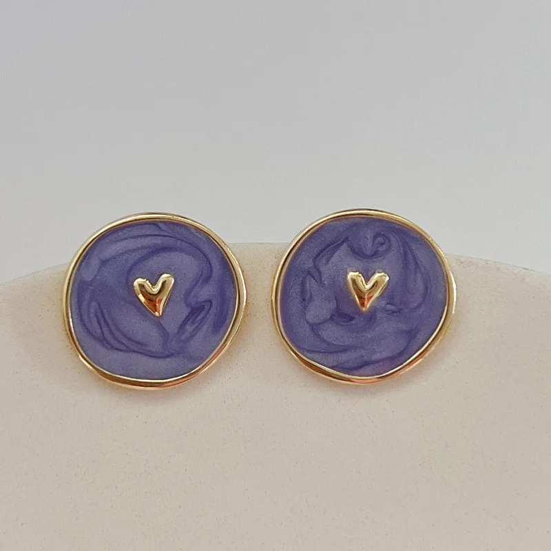 

Catharanthus Roseus Blue French Niche Design Sense of Love Flowers Enamel Pearls 925 Silver Needle Earrings Ladies Jewelry