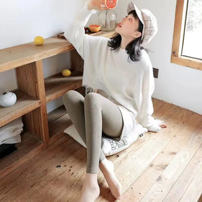 

Женские леггинсы HYRAX, зимнее женское нижнее белье с высокой талией, бархатные, однотонные, равномерные, размер живота, женские зимние колгот...