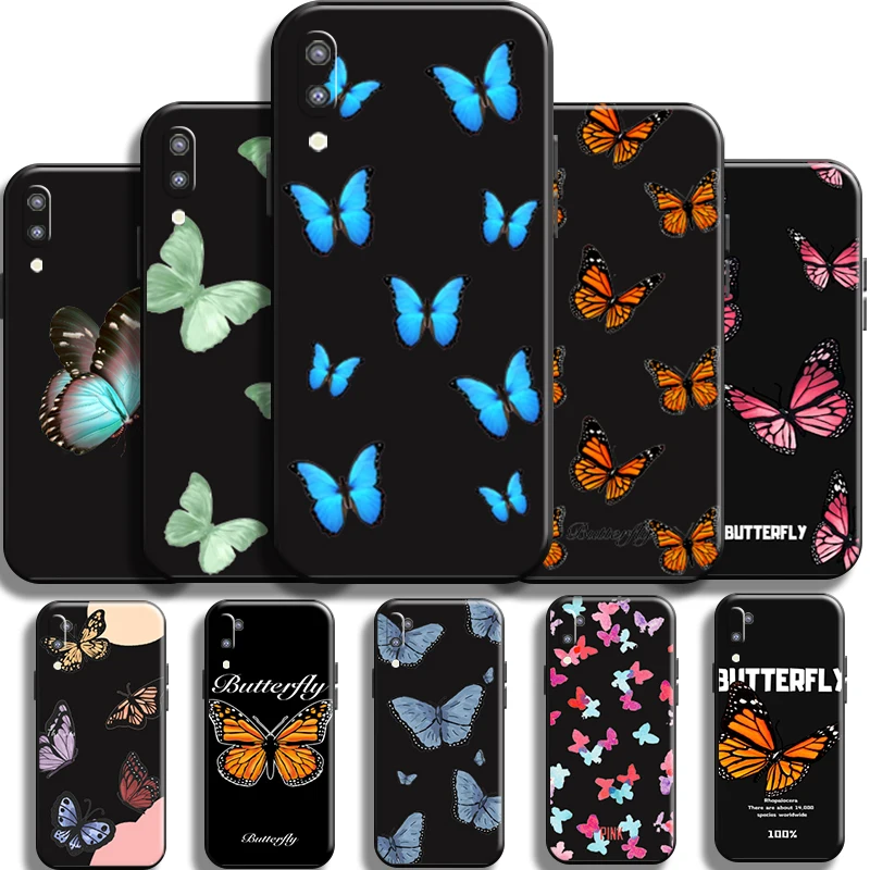 

Simplicity Pretty Butterfly Phone Case For Samsung Galaxy M10 Full Protection Soft Coque Shockproof Black Back Cover