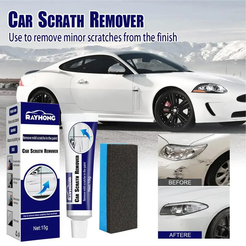 

Car Scratch Remover Quick Repairs Scratches Body Composite Wax Paint Paste Polisher With Sponge Repairing Deep Scratches For Car