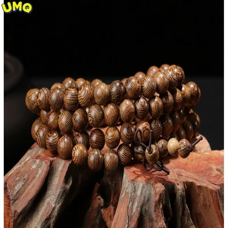 High Quality Natural Chicken Wing Wood Buddha Beads Bracelet for Men and Women 108 Sandalwood Lovers Gift Old Materials Hand Str