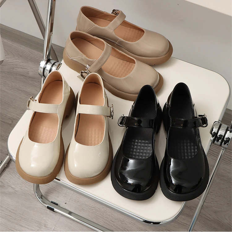 

Summer Shoes Ladies British Style Oxfords Women's Round Toe Casual Female Sneakers Flats 2022 Preppy Retro Leather New Dress Sol