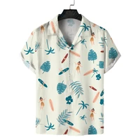 mens hawaiian beach shirts 3d palm shade printed short sleeve shirts womens casual holiday party clothing mens oversized 5xl