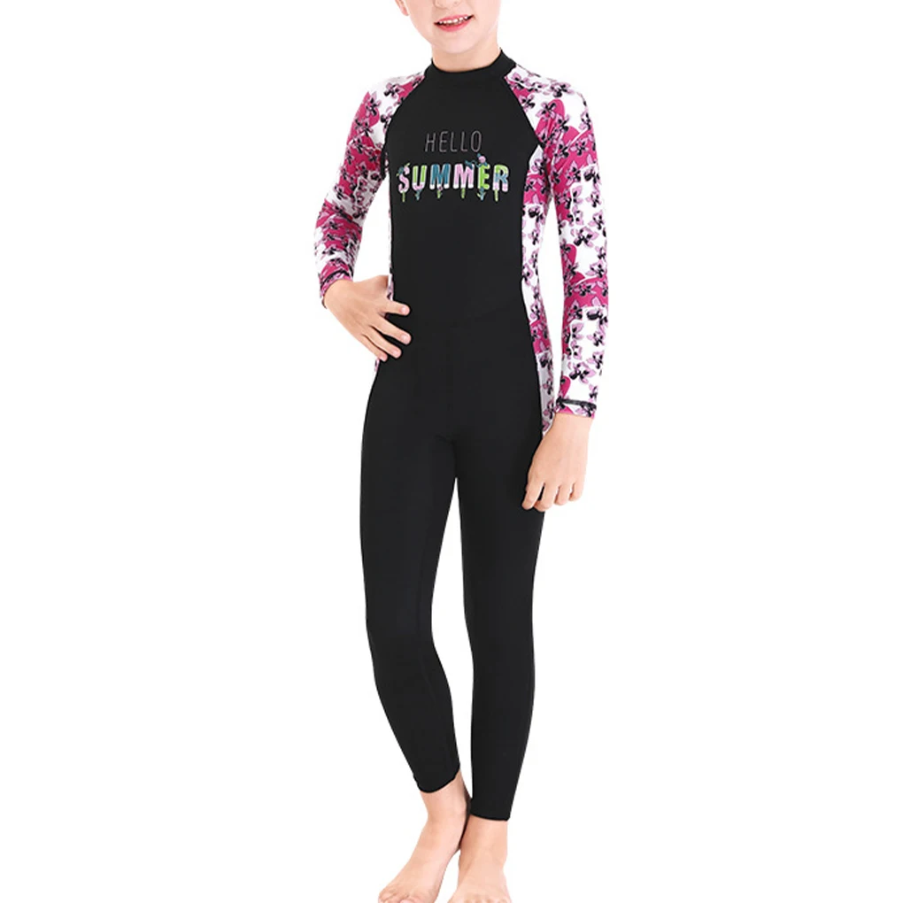 

1/2 Child Wetsuits Child Swimming Wet Suit Kids Swimming Wetsuit Anti-Sunburn Kids Wet Suit Long Sleeves Kids Wetsuit Black S