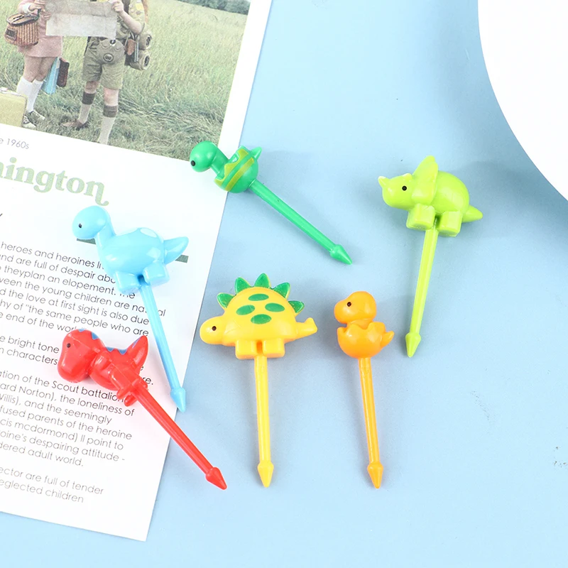 

6 Pcs Mini Cute Cartoon Kawaii Lunch Bento Box Food Picks Fruit Fork Sticks Buffet Sandwich Toppers Party Decor