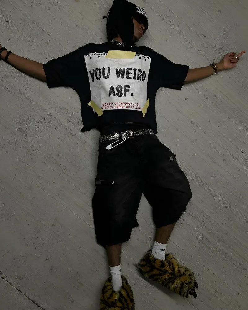 Модная футболка Y2k в стиле рок хип-хоп американская уличная ретро-футболка