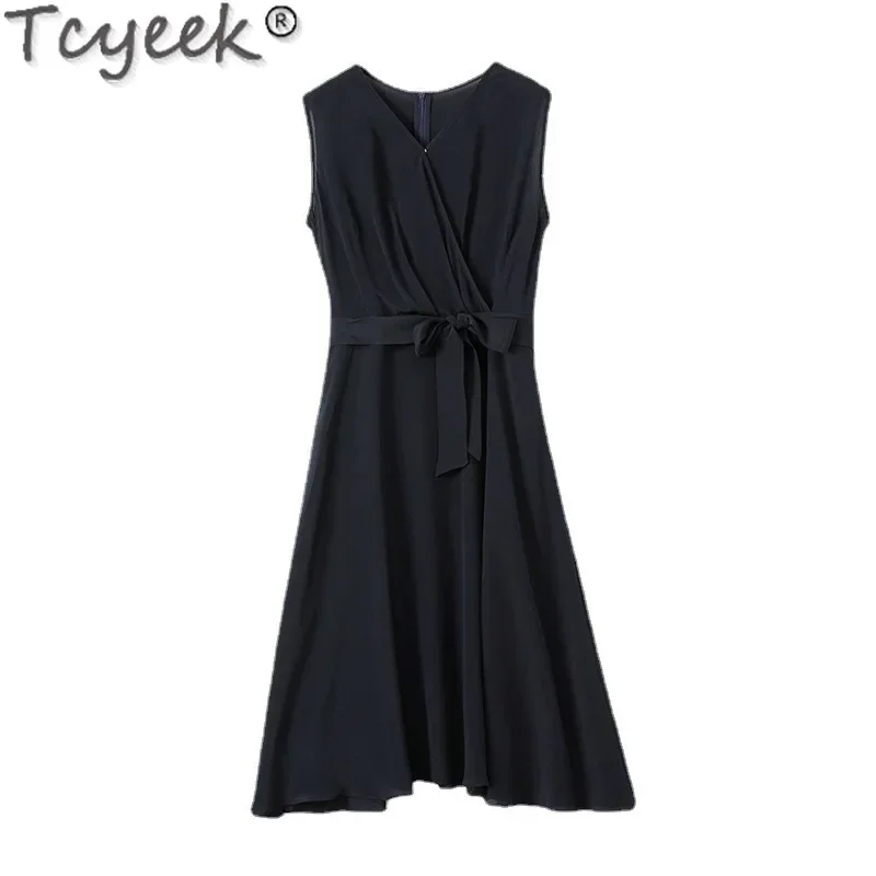 Женское платье Tcyeek из шелка тутового шелкопряда