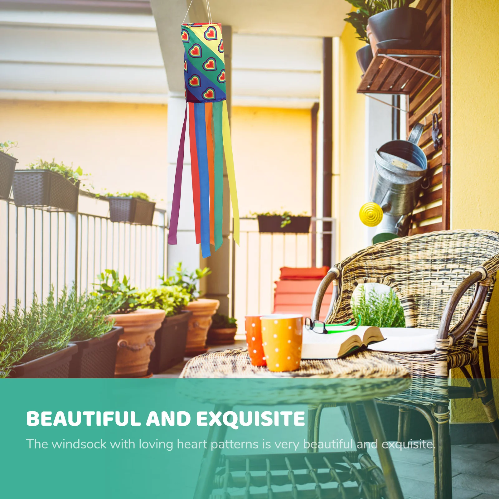 Радужная колонна Windsock Фен для волос Подвесное украшение Полиэстер Открытый двор