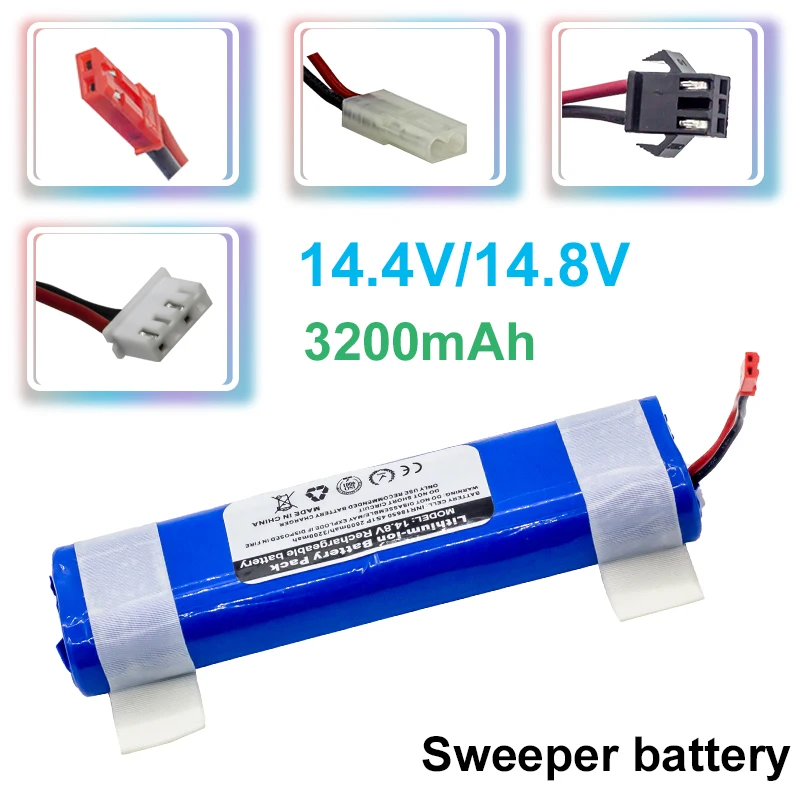 

14.8V 3200mah Good Quality Battery For ilife V50 V55 V8s V3s Pro V5s Pro V8s X750 Robot Vacuum Cleaner Battery 14.4V 4s1p 18650
