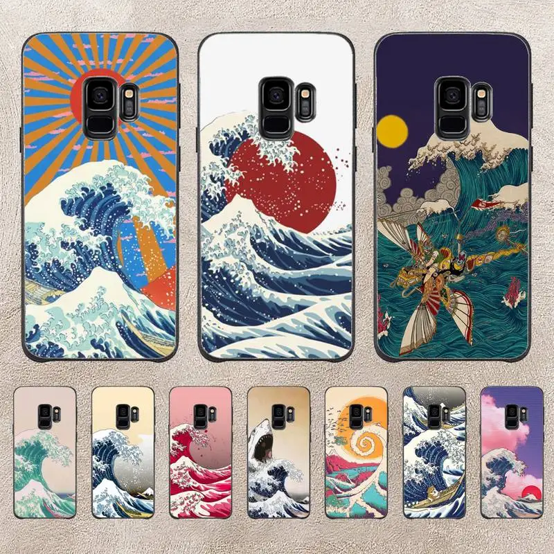 

YJapan Wave Art Phone Case For Samsung Galaxy A51 A50 A71 A21s A31 A41 A10 A20 A70 A30 A22 A02s A13 A53 5G Cover Coque