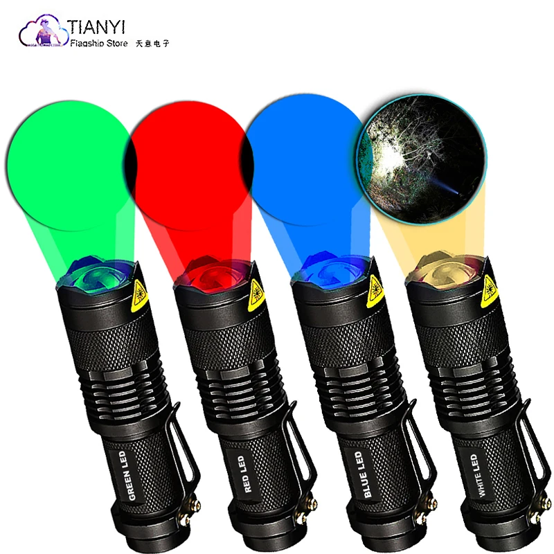 

LED MINI flashlight AAsk68 small super bright light red light green light white light blue light four-color