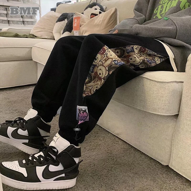 

Korean Style Fashion Hip Hop Print Plus Size Sweatpants Kpop Couple Sports Jogging Pants Unisex Streetwear Oversized Joggers