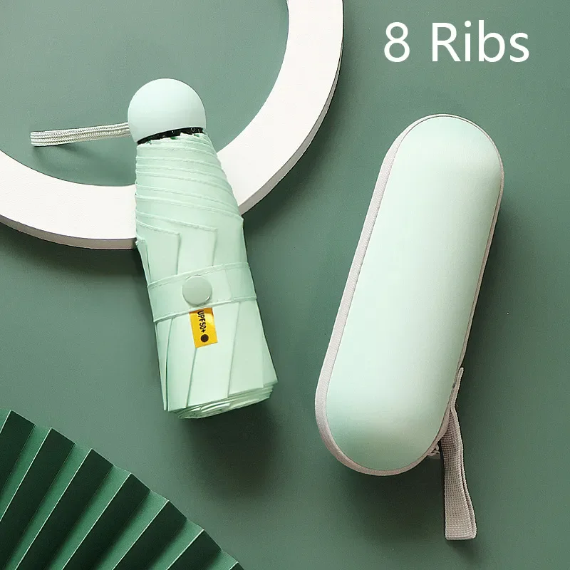 

NEW 8-Ribs Sun Umbrella Portable Mini Umbrella Sun Protection UV Folding Pocket Capsule Umbrella Parasol with Box