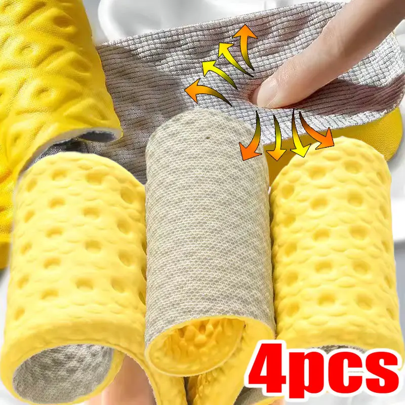 

6PCS Latex Sport Insoles Memory Foam Insoles Shock Absorption Foot Support Shoe Pads Breathable Orthopedic Care Insert Cushion