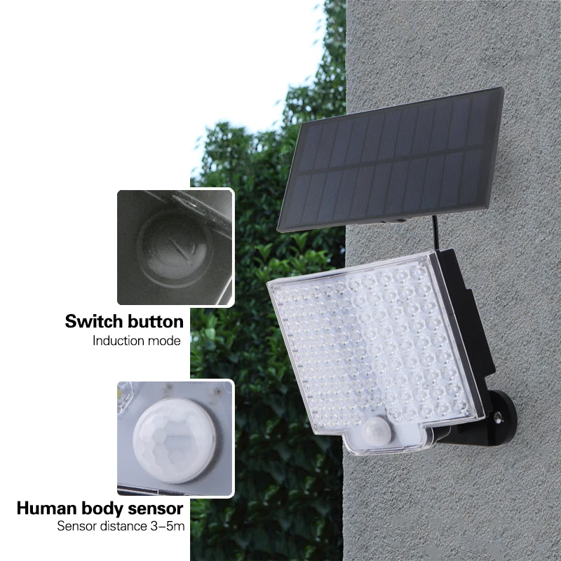 Прожектор с солнечной панелью водонепроницаемый Уличный настенный светильник