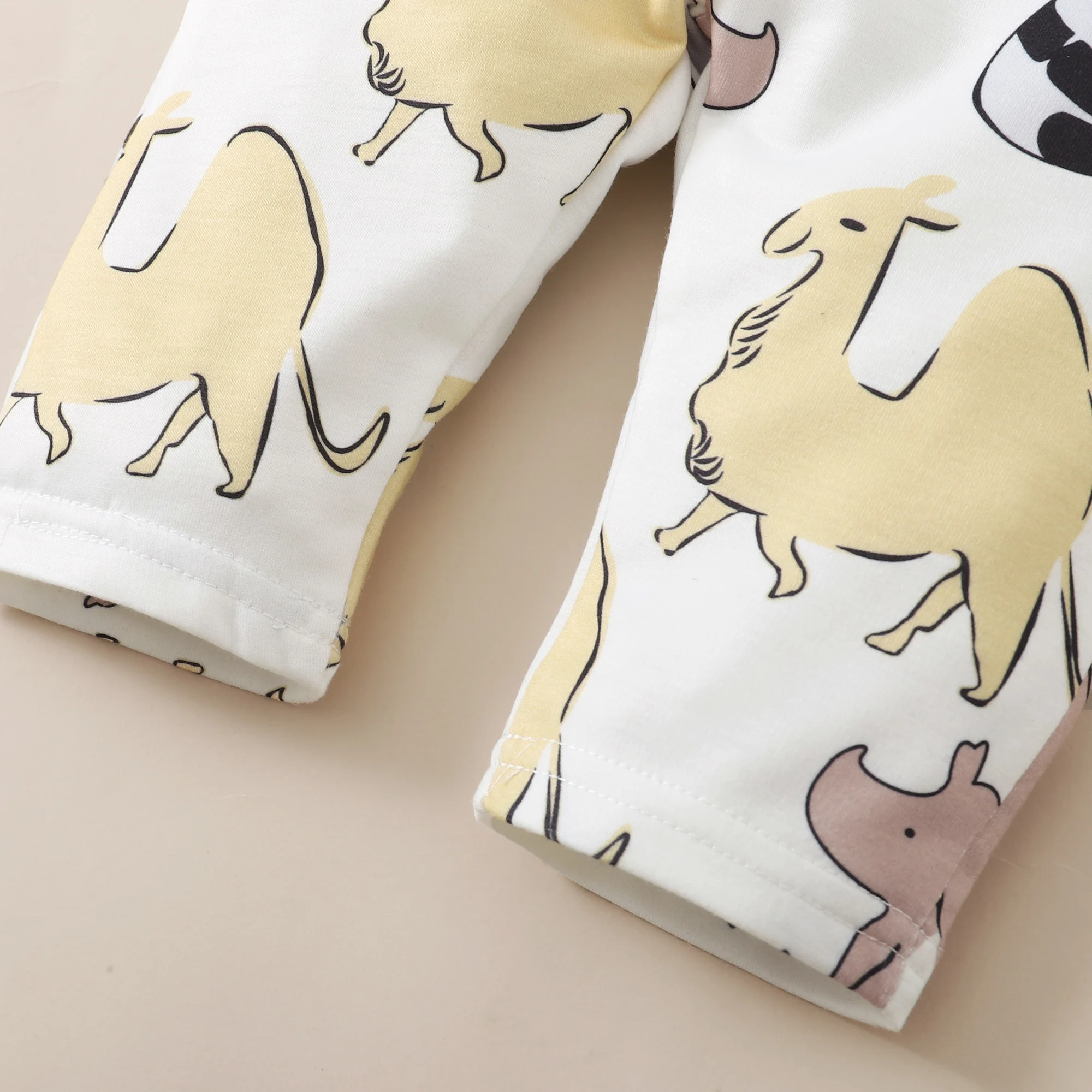 2 шт. детский хлопковый комбинезон с длинным рукавом и рисунком животных |