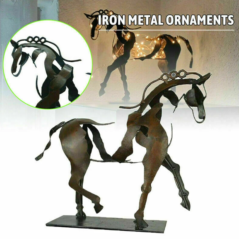 

Rustic Metal Three Dimensional Horse Sculpture Adonis Horse Statue Ornament Decor Handmade Modern Horse Sculpture Handicraft