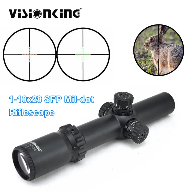 

Visionking 1-10x28 SFP Rifle Scopes Tactical Optical Scope Red/Green Illuminated Hunting Riflescopes Airsoft Sight .223 .308