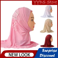 girls baotou hat islamic worship hat ice silk fabric lace hijab mohammad roof beanie hat halal worship hat