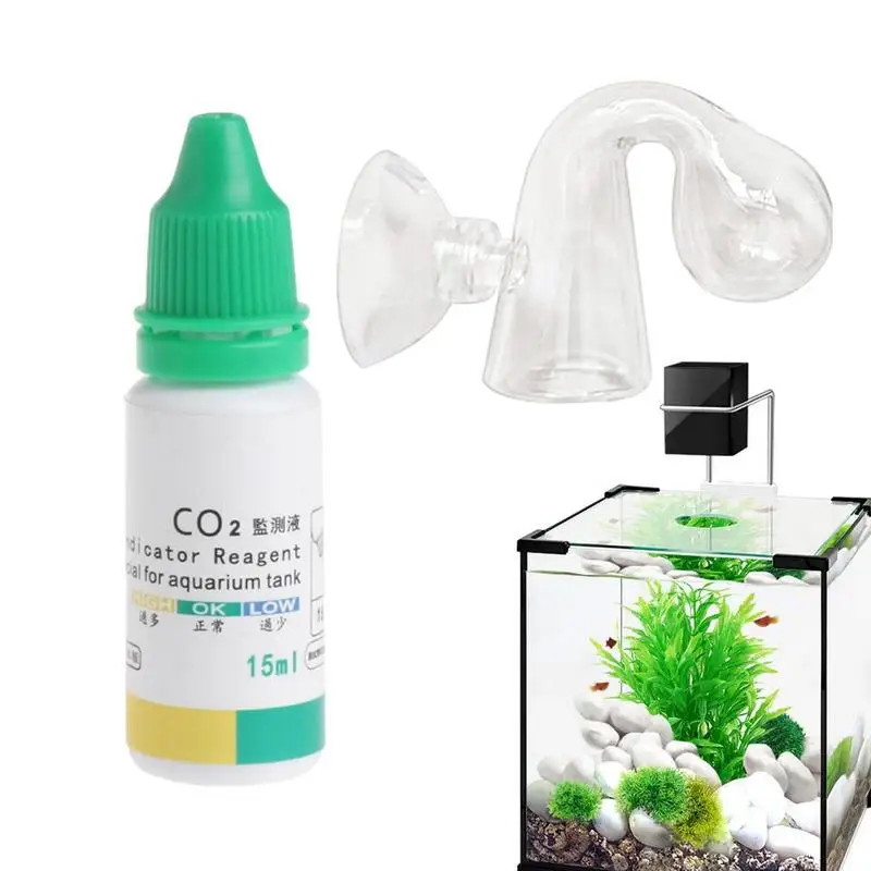 

Aquarium CO2 Indicator DIY Fish Tank Glass Liquid Tester Monitor Plants Grass CO2 System Solution Drop Checker Kit 15ml