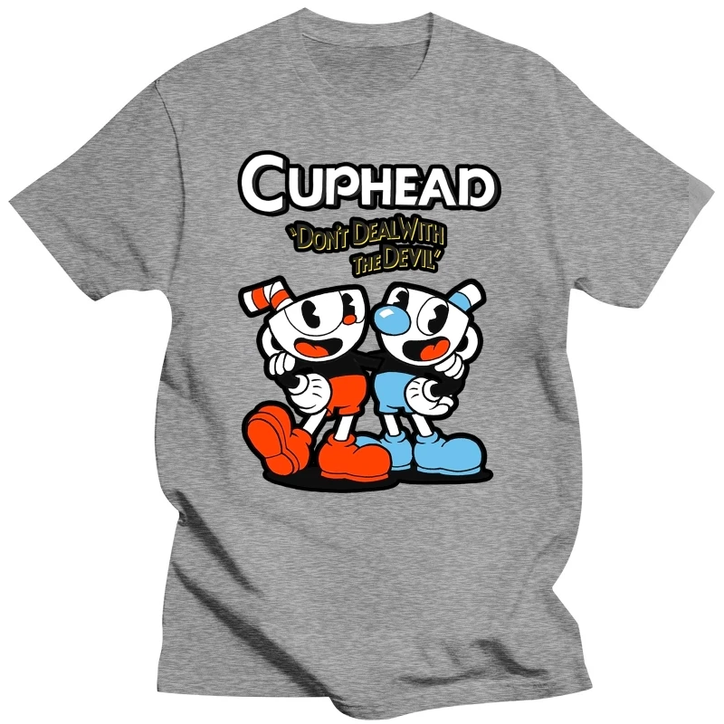 Cuphead Bros Мужская футболка Черная Повседневная с коротким рукавом для мужчин
