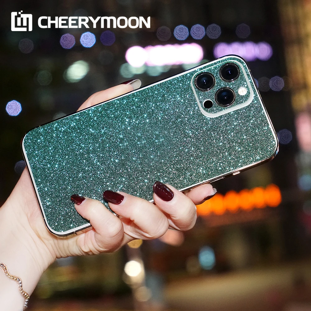 Dropshipping Luxury Glitter Bling Stickers For iPhone13 12 11 Pro Max Back For iPhone 7 8 13 Plus X XR XS MAX 12 Mini Body Film