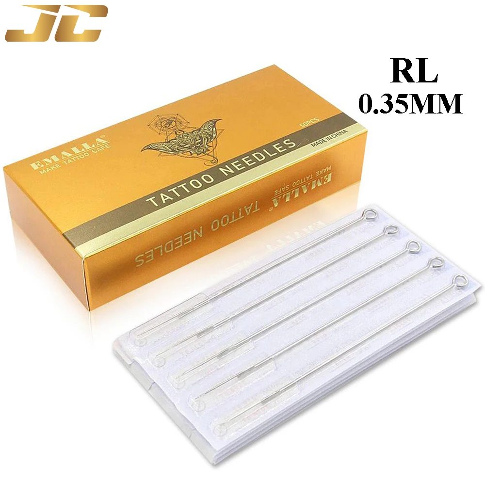

3/5/7/9/11RL Premium Tattoo Needles 50PCS/Box 0.35MM Sterilized Tattoo Needles Round Liner Needle for Tattoo Machine Tattoo Grip