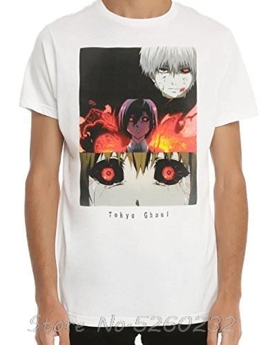 Токийский Гуль белая мужская футболка с тремя панелями бесплатная доставка - Цена: 620.61