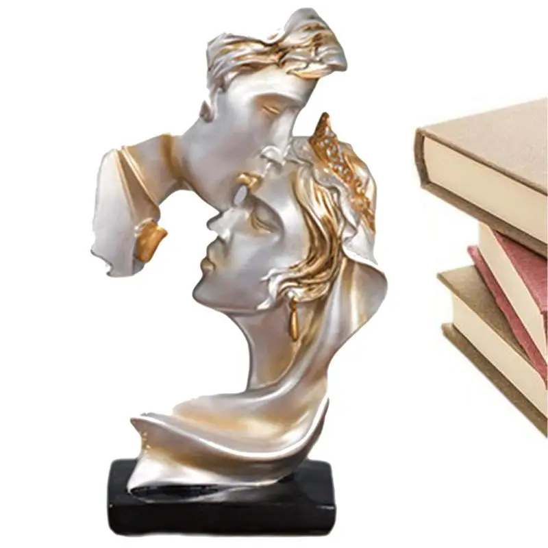 

Home Living Room Decoration Resin Sculpture Passionate Kiss Sculpture Lover Statues Valentine's Day Wedding Ornament Gift